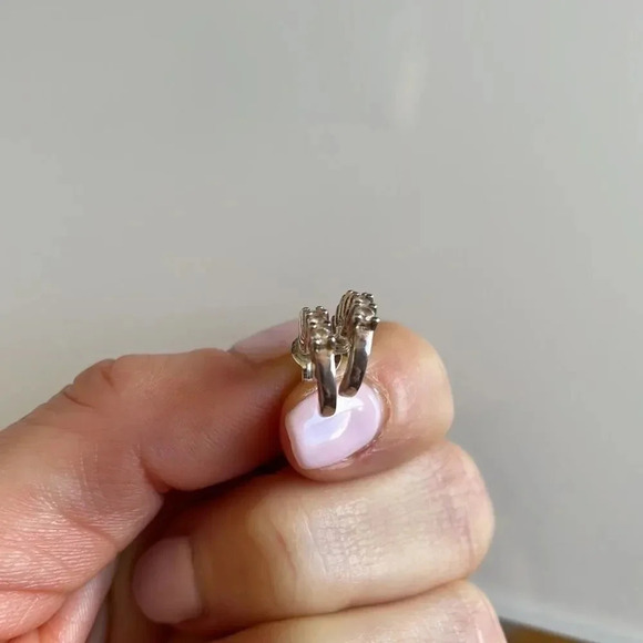 Genuine 925 Sterling Silver “C” Shaped Earrings - Picture 6 of 9